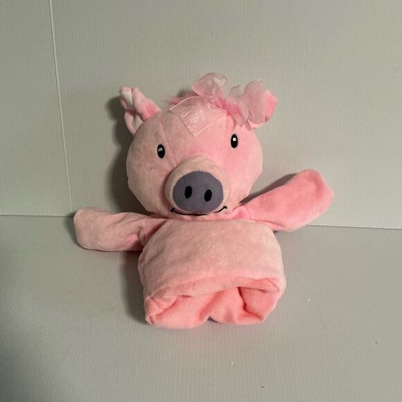Primrose Megy the Pink Plush Pig Hand Puppet - Picture 4 of 7